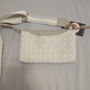 Nanette Lepore Cream Patterned Crossbody Bag